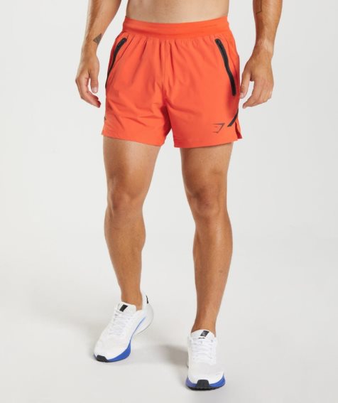 Men's Gymshark Apex 5" Perform Shorts Orange | CA 01ND58